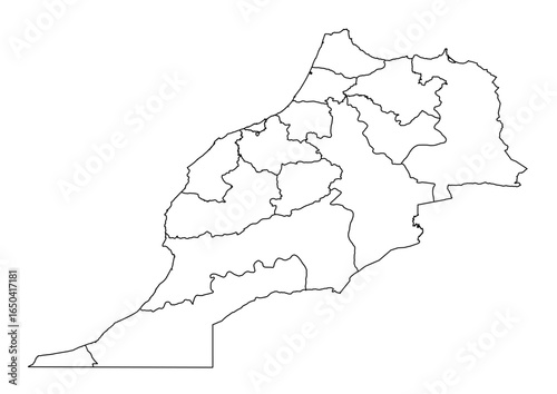 Morocco Map White Edition – Clean Outline Vector for Education, Travel Posters, and Minimal Wall Art