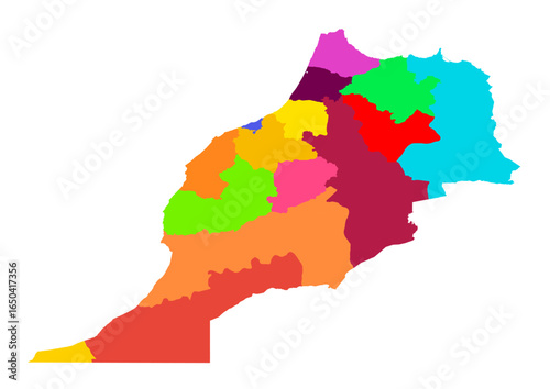 Morocco Map Color Edition – Vibrant North Africa Vector for Travel Posters, Wall Art, and Tourism Projects