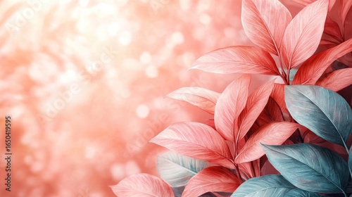 Vibrant leaves in soft light