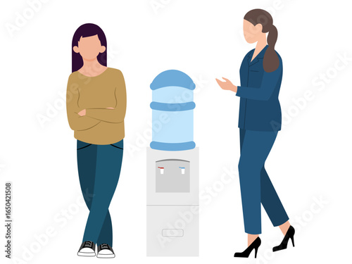 Water cooler talk fostering relationships, boosting morale, and encouraging collaboration
 
