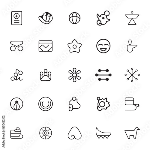 Download collection of line style web icons, creative outline vector pack of business, communication, technology, abstract shapes, and modern UI symbols