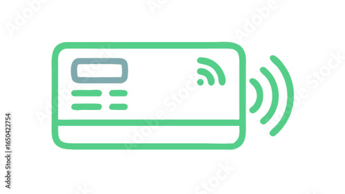 Contactless payment card vector icon for nfc tap and go transactions and wireless money transfer concept