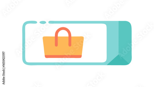 Shopping bag icon vector illustration for online store purchase retail shop and business ecommerce platform