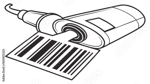 Barcode scanner reading product identification code for retail inventory management and automation system