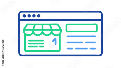 Online store website design concept for e commerce shop front page layout and digital marketing promotion