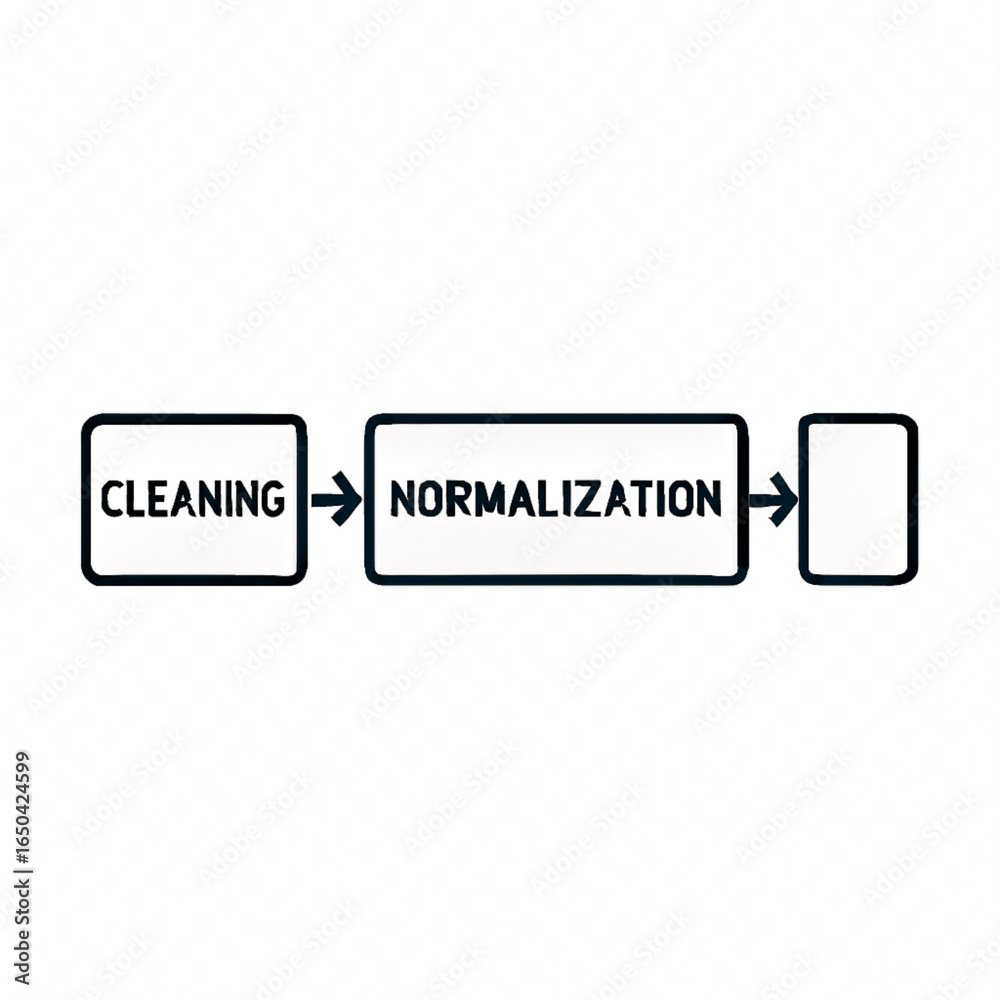 Data Processing Workflow Diagram – Minimalist Cleaning, Normalization, and Workflow Step Illustration Data Processing Workflow Diagram – Minimalist Cleaning, Normalization, and Workflow Step Illustration