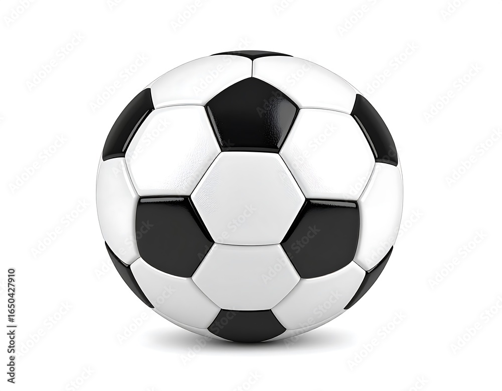 Fototapeta premium Classic Black and White Soccer Ball for Sports and Recreation