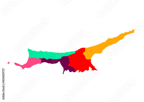 Northern Cyprus Map Color Edition – Vibrant Island Vector for Travel Posters, Wall Art, and Education Projects