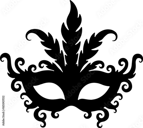 Masquerade and Carnival Mask Silhouette Set" vector bundle