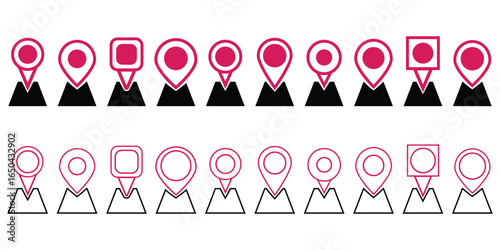 Location icon. Map pin icon set. location marker. location pin. Destination icon place address. specific geographic location. Map pin icon. navigation locator sign. eps 10