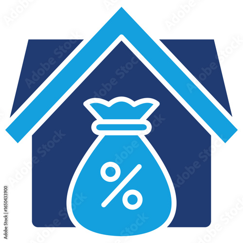 Mortgage Flat Blue Icon