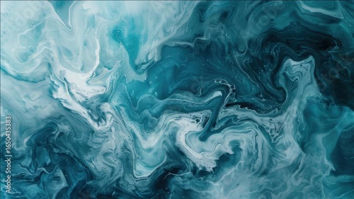 Wallpaper Mural Turquoise and black marble design with organic shapes and textures resembling water Torontodigital.ca