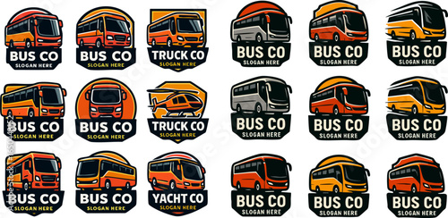 Collection of Bus and Truck Company Logos.