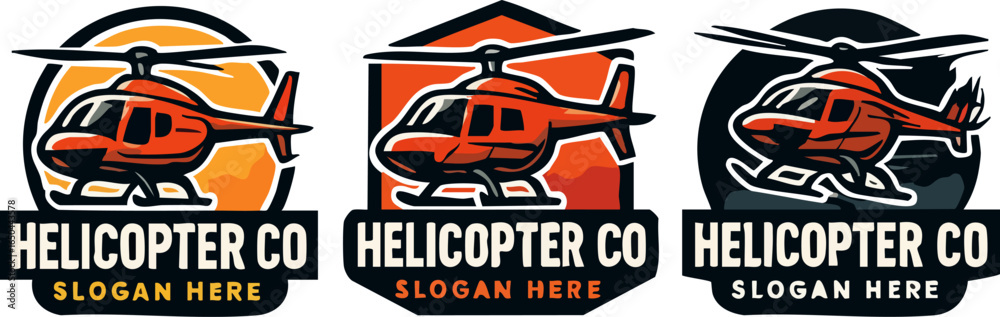 Naklejka premium Dynamic Helicopter Company Logo Designs.
