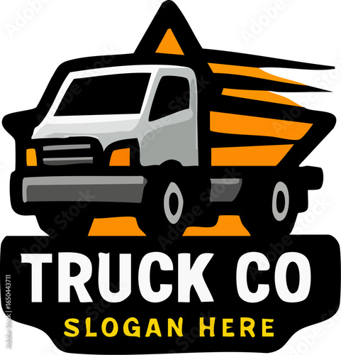 Fast Truck Company Logo for Logistics and Delivery Service.
