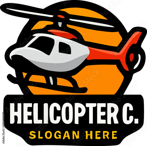 Helicopter Logo Design with Bold Text.