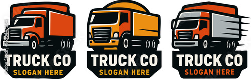 Truck Company Logo Design Illustration.