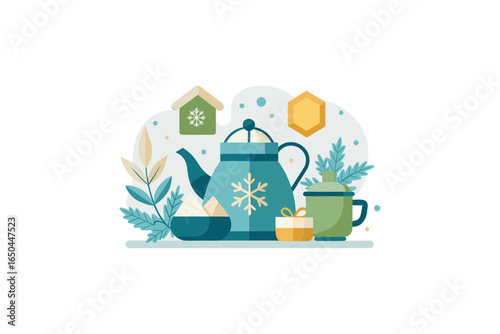 Eco tea brewing set with biodegradable teabag and bamboo cup