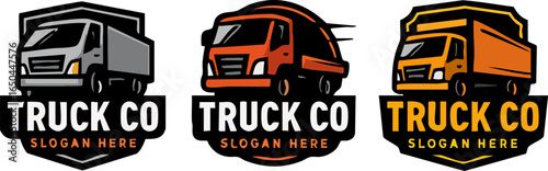 Truck Company Logo Design with Three Variations.