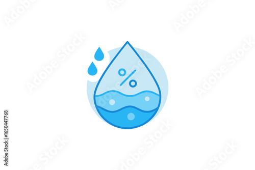 Humidity drop with small percentage symbol climate control eco indicator