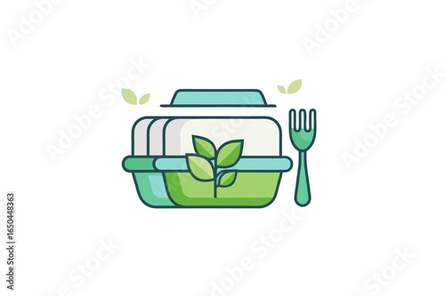 Glass lunch container with eco friendly reusable materials