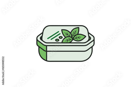 bamboo lunch box with lid resting on wooden table