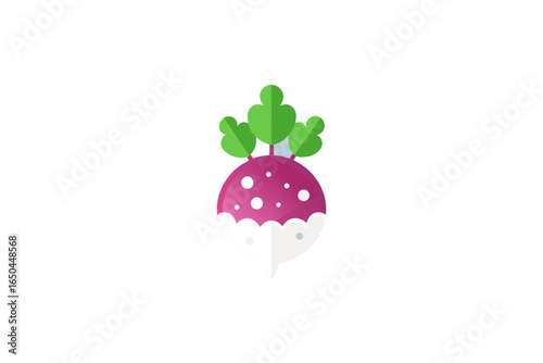 radish with subtle snow motif and winter frost highlight