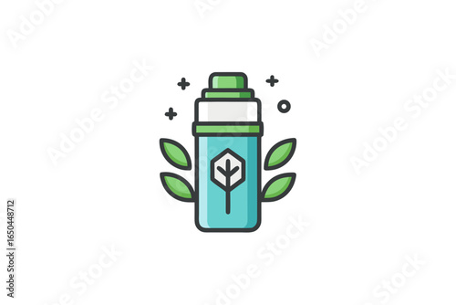 Thermos bottle with snowflake design for winter drinks