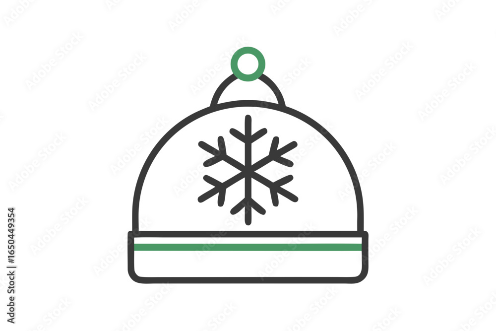 Fototapeta premium Eco friendly beanie hat icon for cold weather fashion