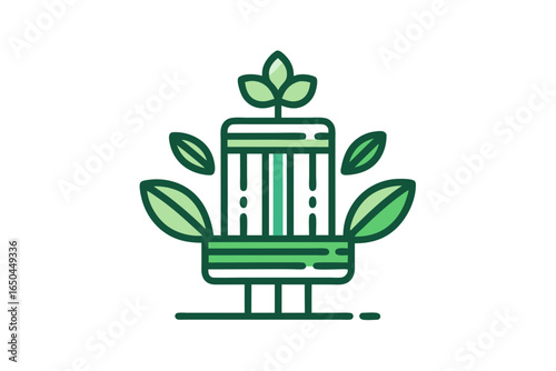 Solar water heater icon covered with snow winter season