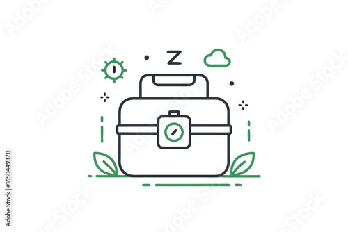 Smart lunchbox icon with compact modern design and features