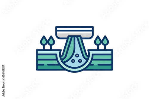 rainwater flowing naturally into an eco-friendly drainage system