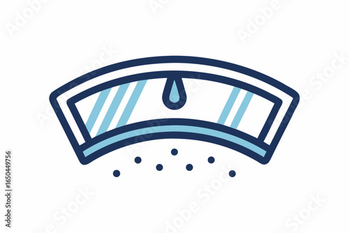 windshield wiper clearing rain specks on car window graphic