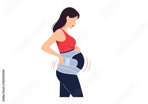 Supportive belly band for pregnant women relieving back pain and discomfort