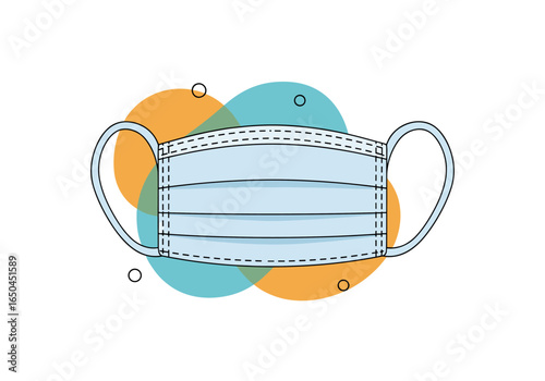 Protecting yourself and others with a light blue medical face covering mask