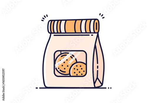 Delicious freshly baked chocolate chip cookies in a resealable bag ready to eat