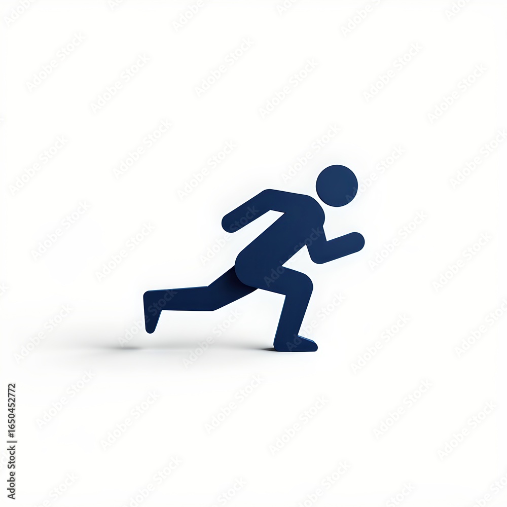 Dynamic Runner Silhouette in Motion on a Clean Background Dynamic Runner Silhouette in Motion on a Clean Background