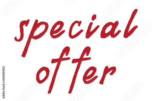 Special offer lettering Handwritten word Modern brush calligraphy Template for marketing ad, print, web, banner, poster, flyer Ink illustration