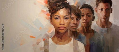 Fotografie post-impressionist colorism, multicultural, orange and gray