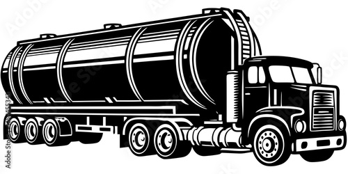 gasoline tank truck vintage illustration