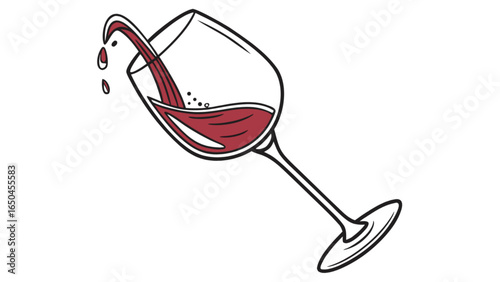 Red wine glass pouring drink alcohol beverage liquid merlot cabernet sauvignon illustration design art
