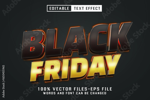 Black Friday 3d Editable Text Effect Premium Vector