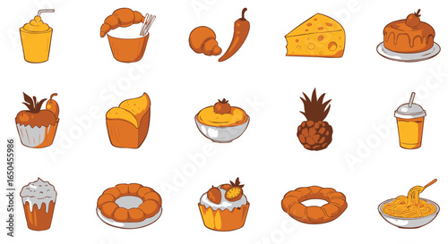 Delicious Food and Drink Icons A Collection of Yummy Illustrations