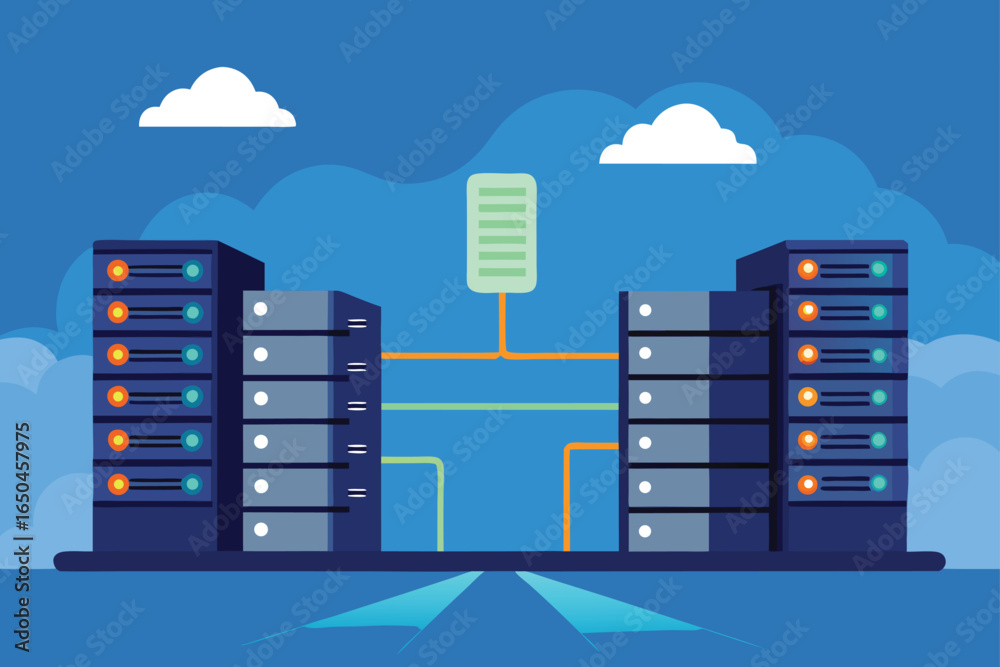 Obraz premium High Speed Data Flow in Futuristic Data Center Design