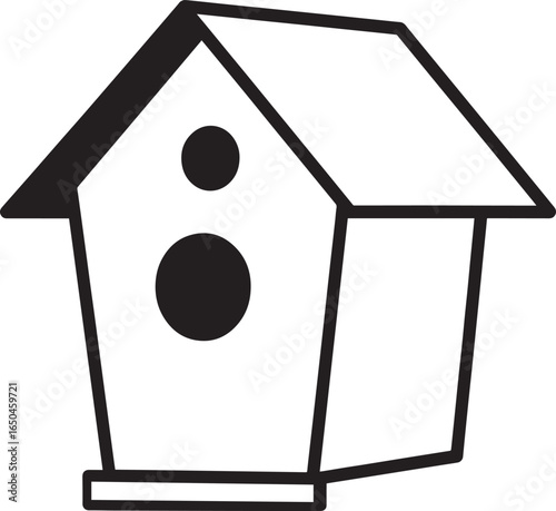 Classic Birdhouse Silhouette in Black | Vector Artwork