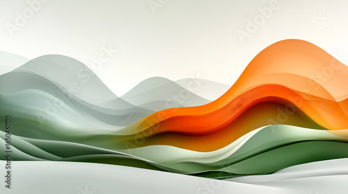 Abstract landscape with flowing, textured shapes