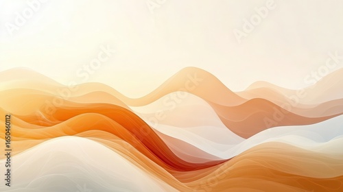Abstract landscape with flowing, warm colors