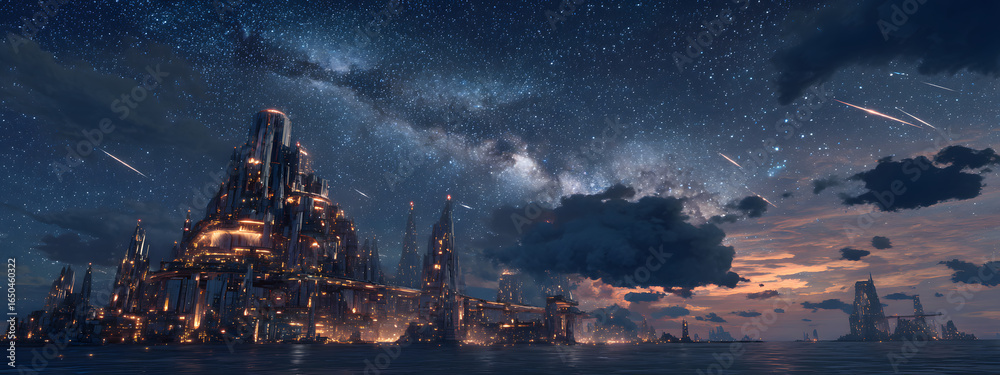 Fototapeta premium Die Wolkenstadt über den Sternen