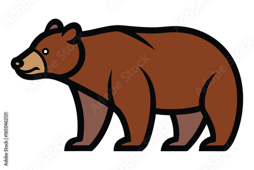 Solid color Marsican Brown Bear animal vector design