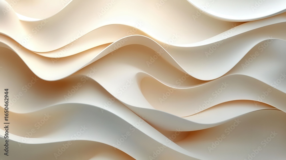 Obraz premium Abstract wavy forms in cream and beige (2)